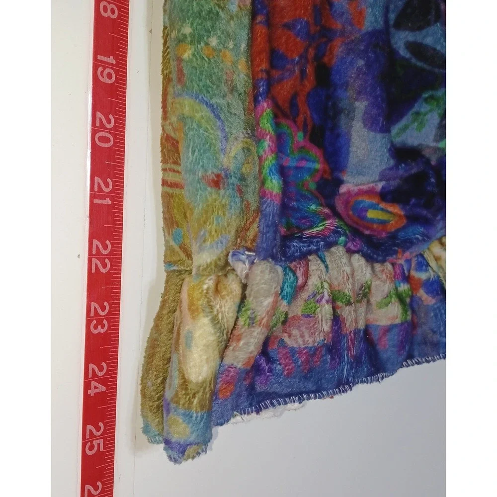 Natural Life Floral Patchwork Floral Towel Wrap Skirt S/M Boho Spa Resort Beach